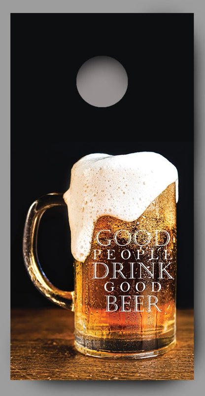 Good People Drink Good Beer Mug Cornhole Decal Wraps