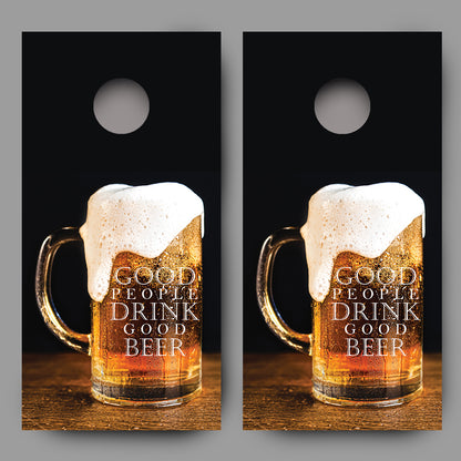 Good People Drink Good Beer Mug Cornhole Decal Wraps