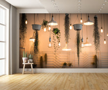 Hanging Plants and Lights Wall Mural