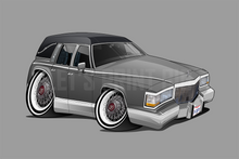 Car Art Gray Hearse Hot Rod Cartoon Wall Decal