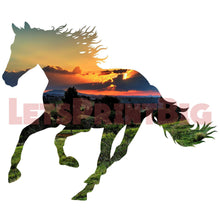 Horse Silhouette Valley Background Image Large Wall Decals