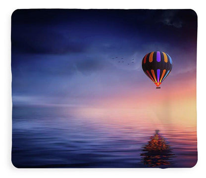 Hot Air Balloon Sunset - Blanket