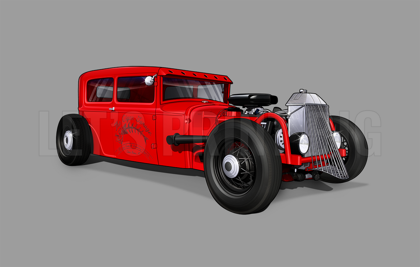 1930 Ford Model A Tudor Sedan Car Art Wall Decal