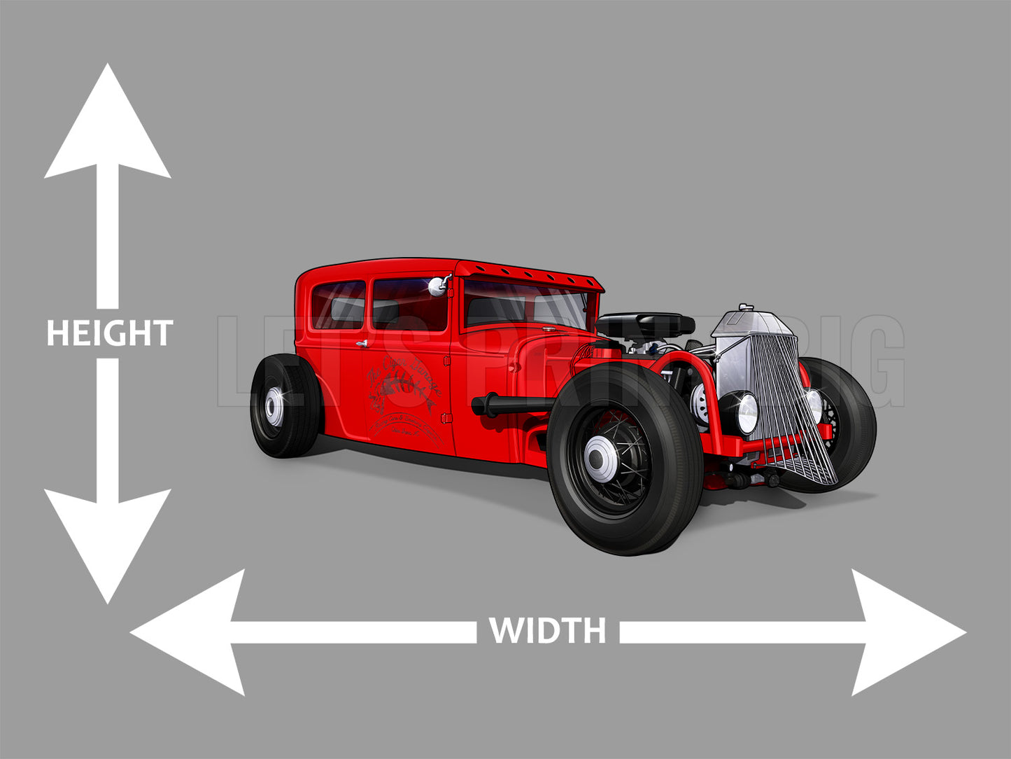 1930 Ford Model A Tudor Sedan Car Art Wall Decal