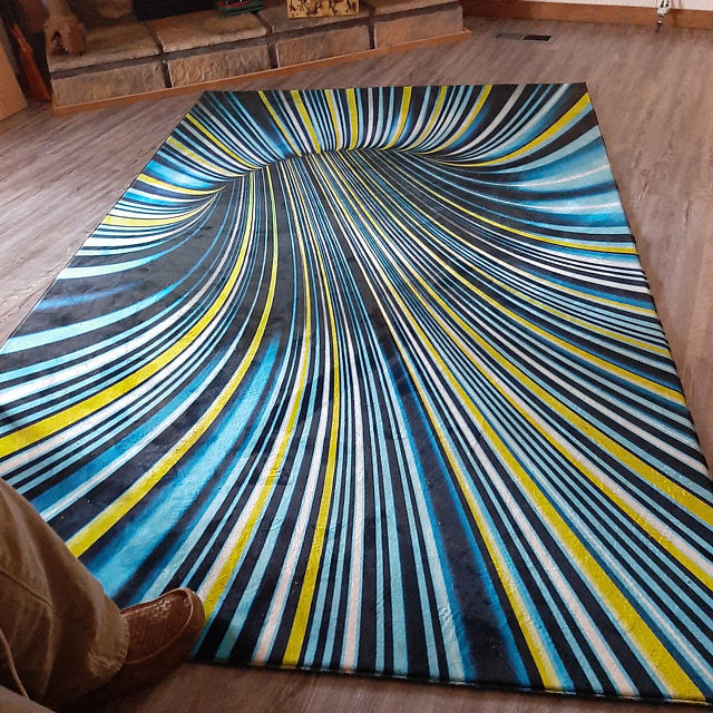 Tunnel Illusion Black Hole Area Rug