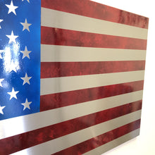 Marbled Steel US Flag Metal Art