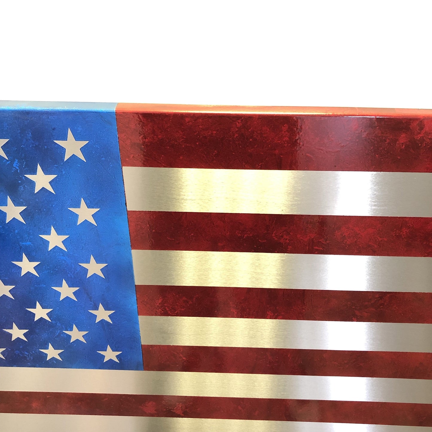 Marbled Steel US Flag Metal Art