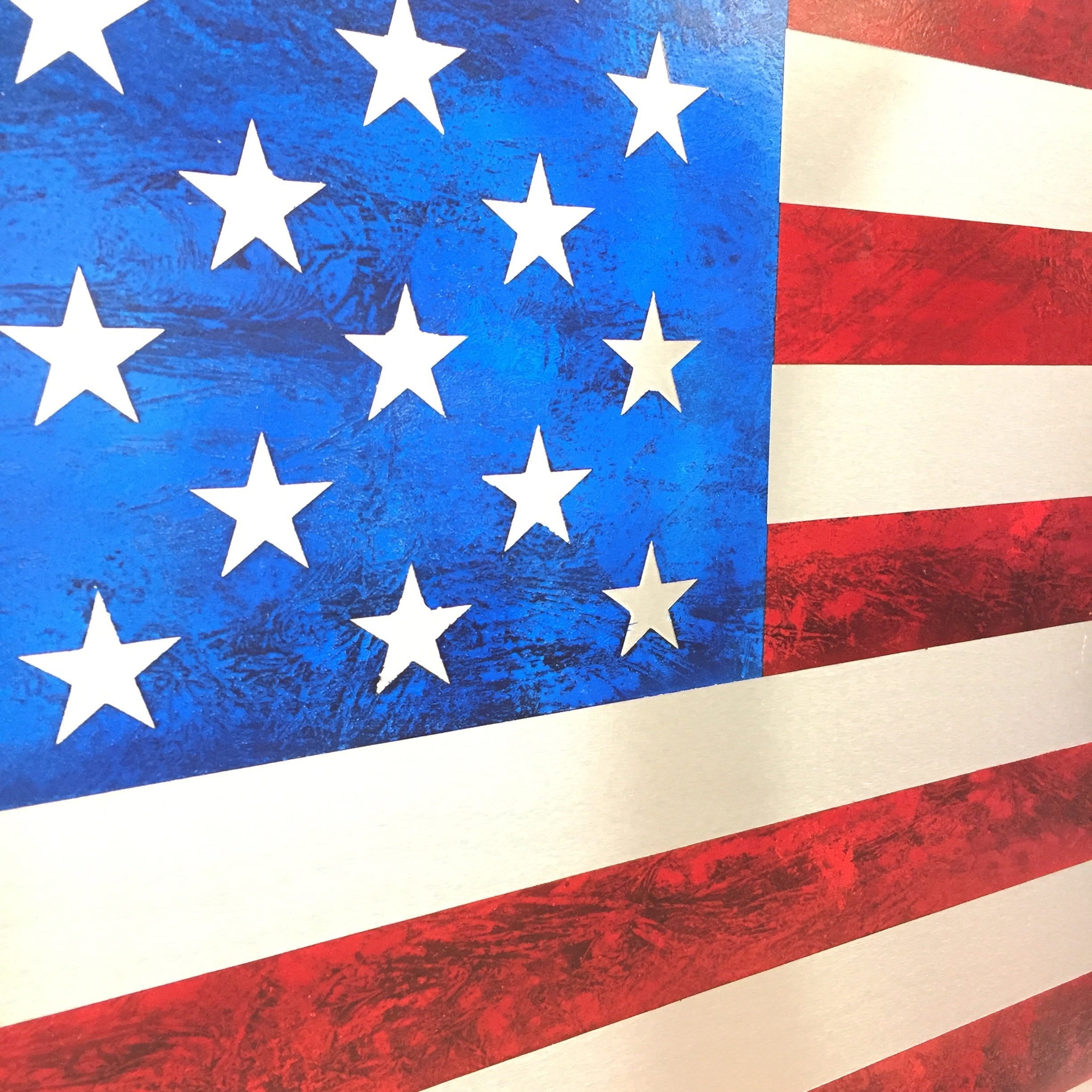 Marbled Steel US Flag Metal Art