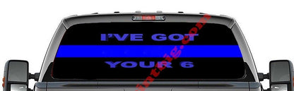 Thin Blue Line-Rear Window Decal-Graphic - Let's Print Big