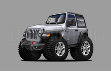 2020 Jeep Wrangler Cartoon Car Art Wall Decal