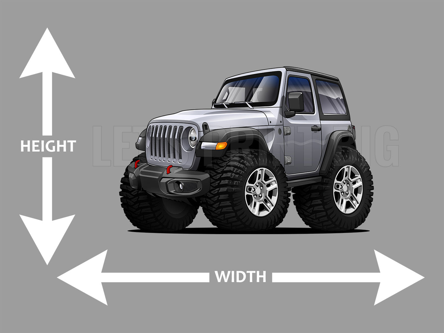 2020 Jeep Wrangler Cartoon Car Art Wall Decal