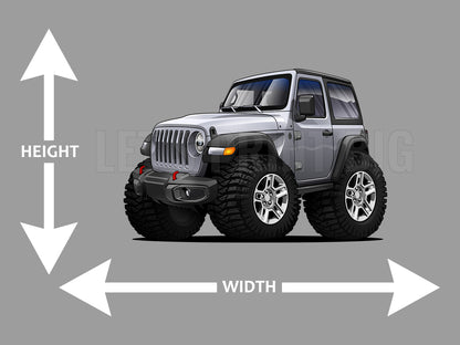 2020 Jeep Wrangler Cartoon Car Art Wall Decal