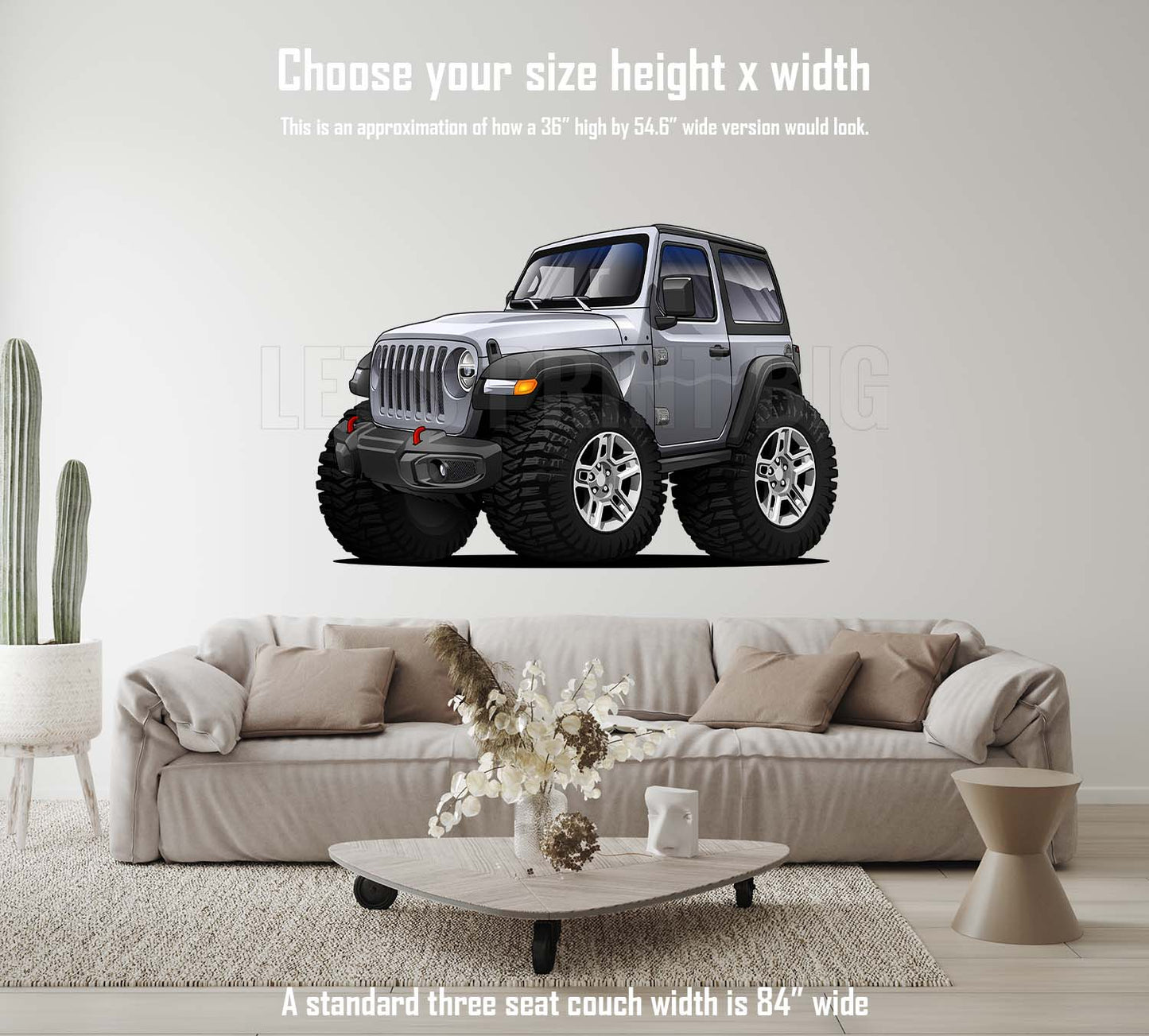 2020 Jeep Wrangler Cartoon Car Art Wall Decal
