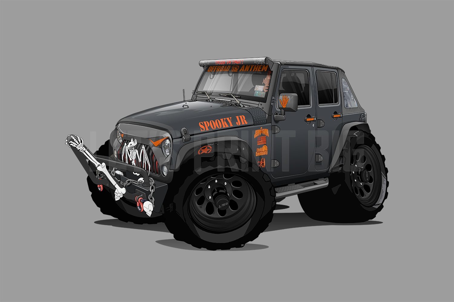 2018 Jeep 4x4 Spooky JR Car Art Wall Decal