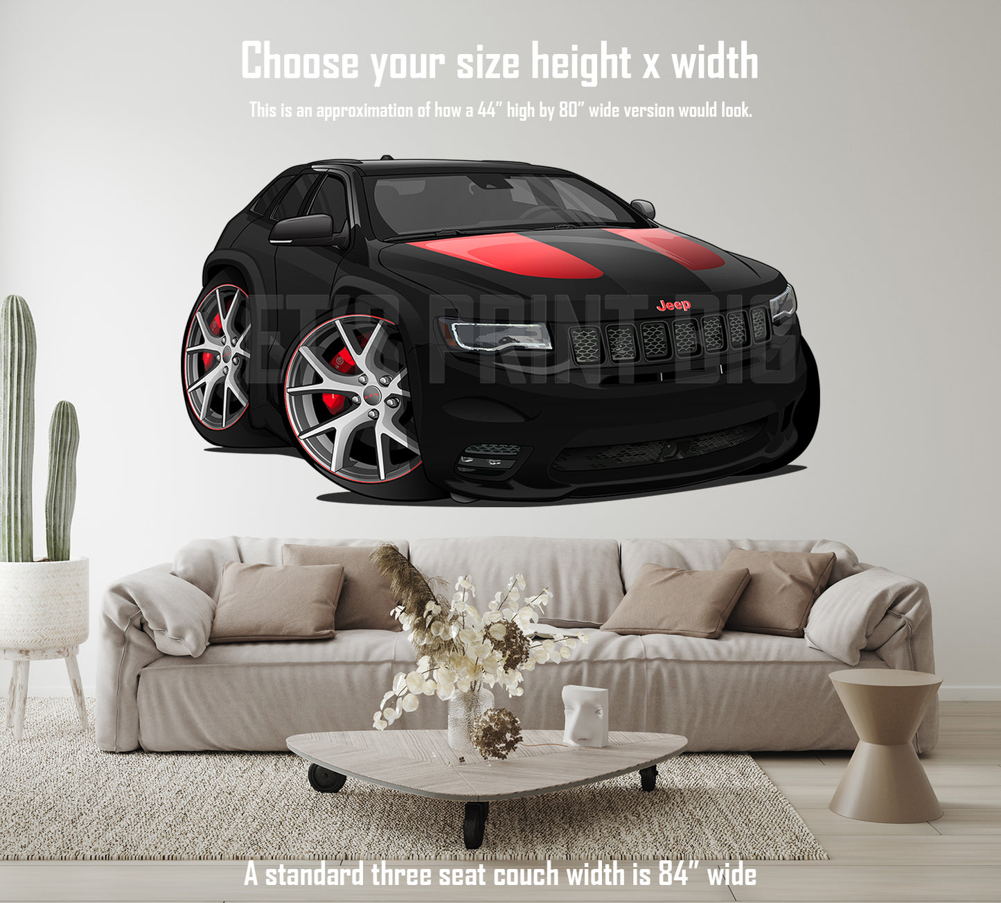 Car Art Grand Cherokee SRT Jeep Cartoon Wall Decal