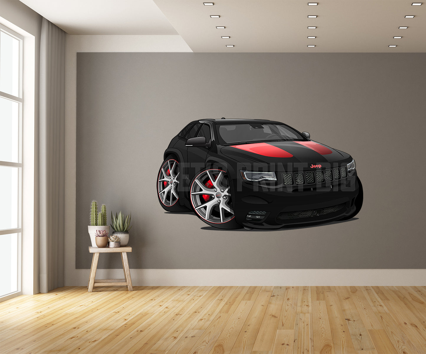 Car Art Grand Cherokee SRT Jeep Cartoon Wall Decal