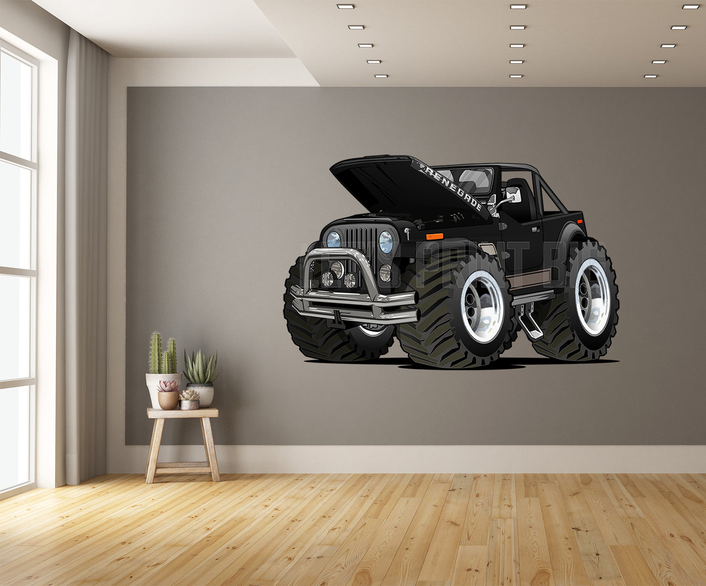 Car Art 1978 Jeep CJ Renegade Hot Rod Cartoon Wall Decal