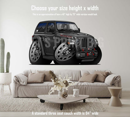 2019 Two Door Jeep Wrangler Rubicon Car Art Wall Decal