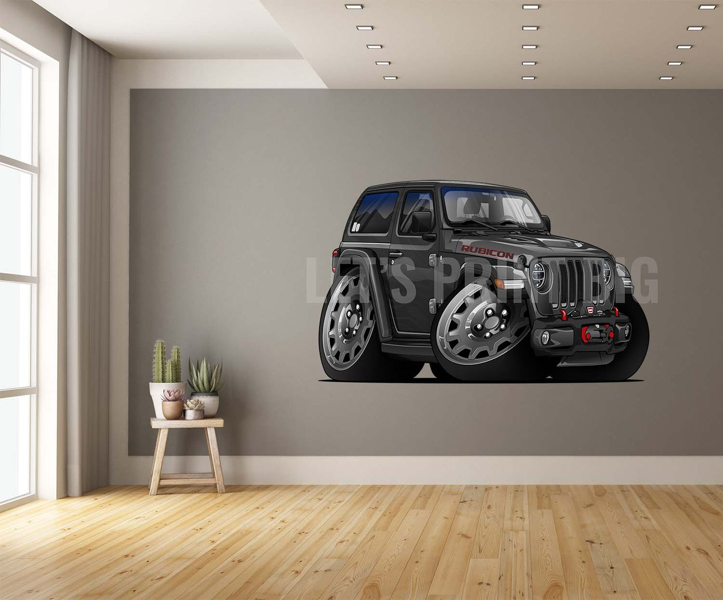 2019 Two Door Jeep Wrangler Rubicon Car Art Wall Decal