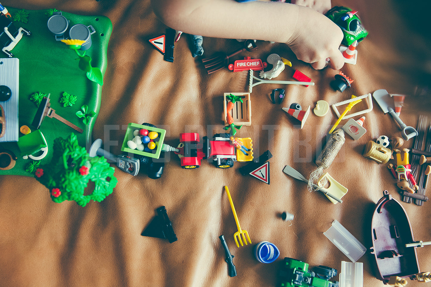 Construction Toys and Hand Mural Wallpaper