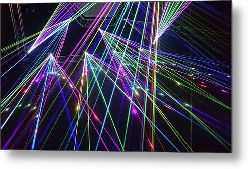 Laser Light Abstract - Metal Print