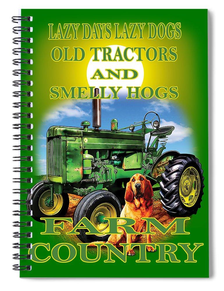 Lazy Days Tractor Farm Country - Spiral Notebook