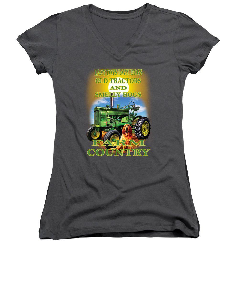 Lazy Days Tractor Farm Country - Women's V-Neck (Athletic Fit)