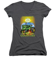 Lazy Days Tractor Farm Country - Women's V-Neck (Athletic Fit)