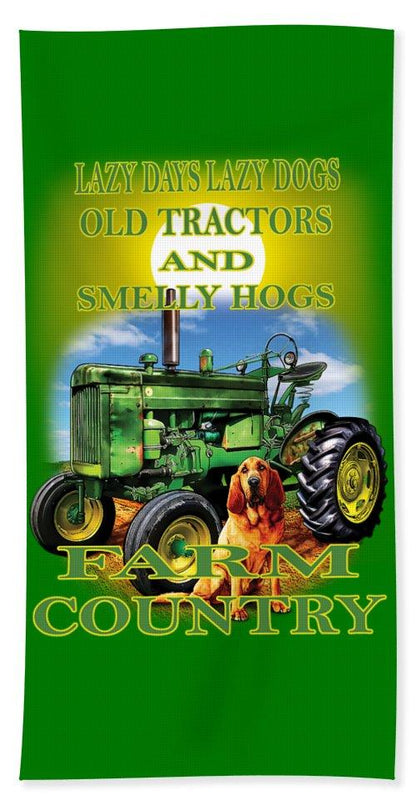 Lazy Days Tractor Farm Country - Bath Towel