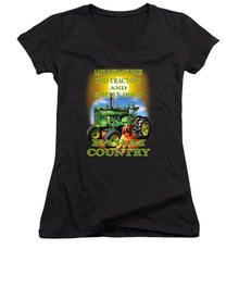 Lazy Days Tractor Farm Country - Women's V-Neck (Athletic Fit)