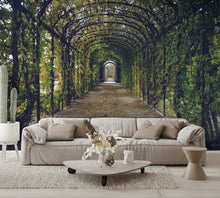 Tunnel with Greenery Designed Wallpaper