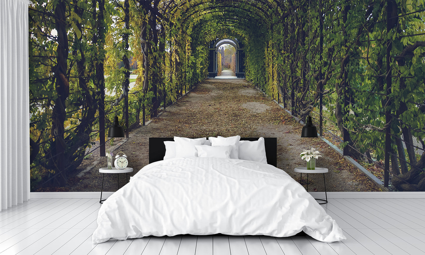 Tunnel with Greenery Designed Wallpaper