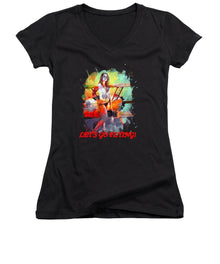 Let's Go Flying Girl - Women's V-Neck (Athletic Fit)