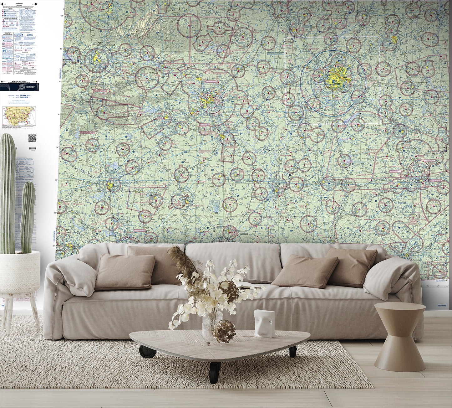 Aeronautical Chart Memphis Wall Mural