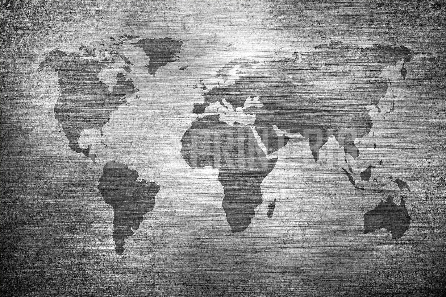 Map of the World Over Metal Texture Wallpaper