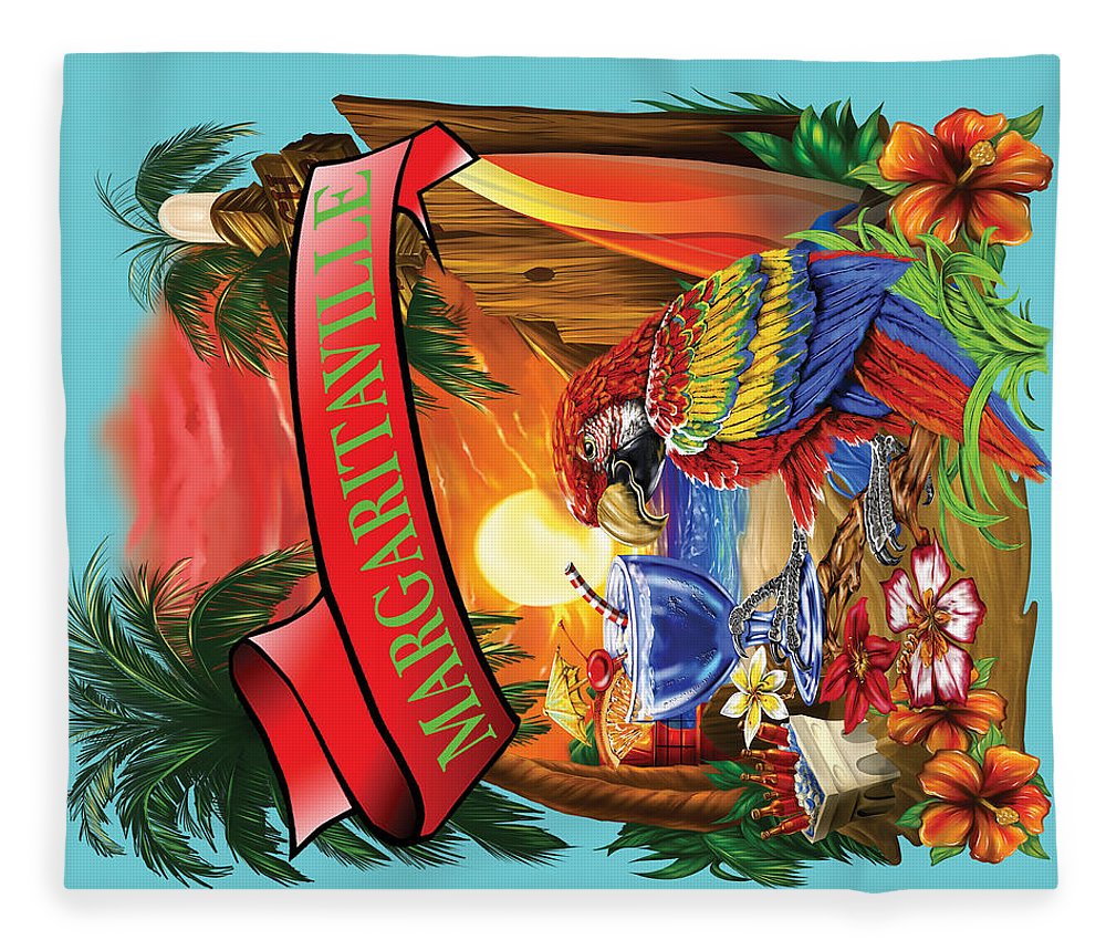 Margaritaville Baby Blue Parrot Beach - Blanket