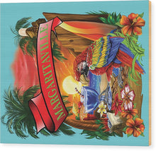Margaritaville Baby Blue Parrot Beach - Wood Print
