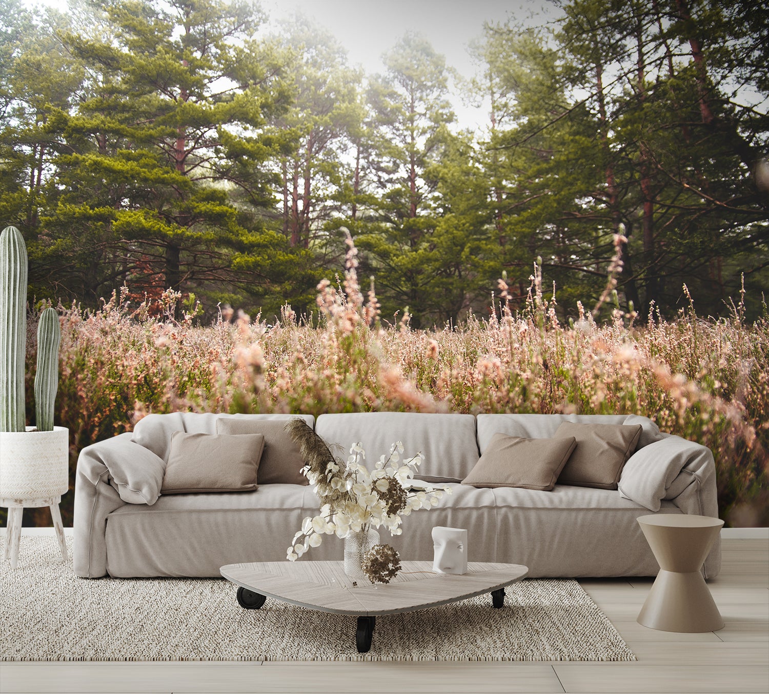 Flowery Meadow Landscape Mural Wallpaper