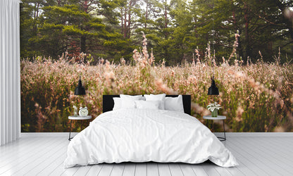 Flowery Meadow Landscape Mural Wallpaper