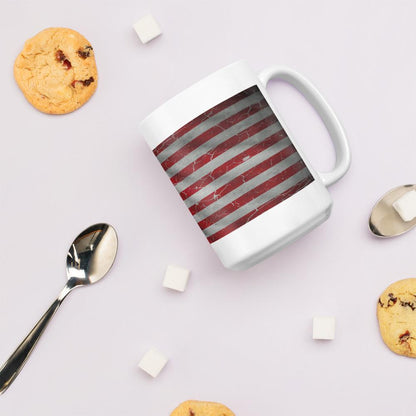 Worn American Flag Crackle Coffee Mug