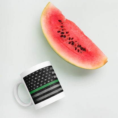 Green Line Crackle Coffee Mug