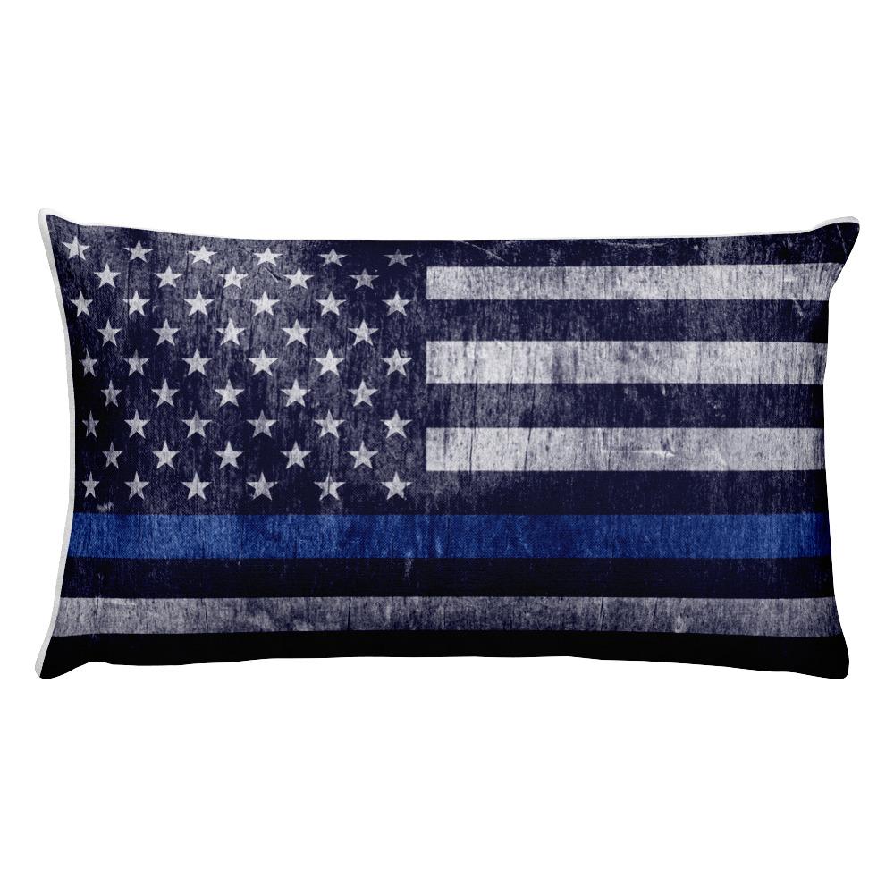 Distressed Thin Blue Line Lives Matter Premium Pillow