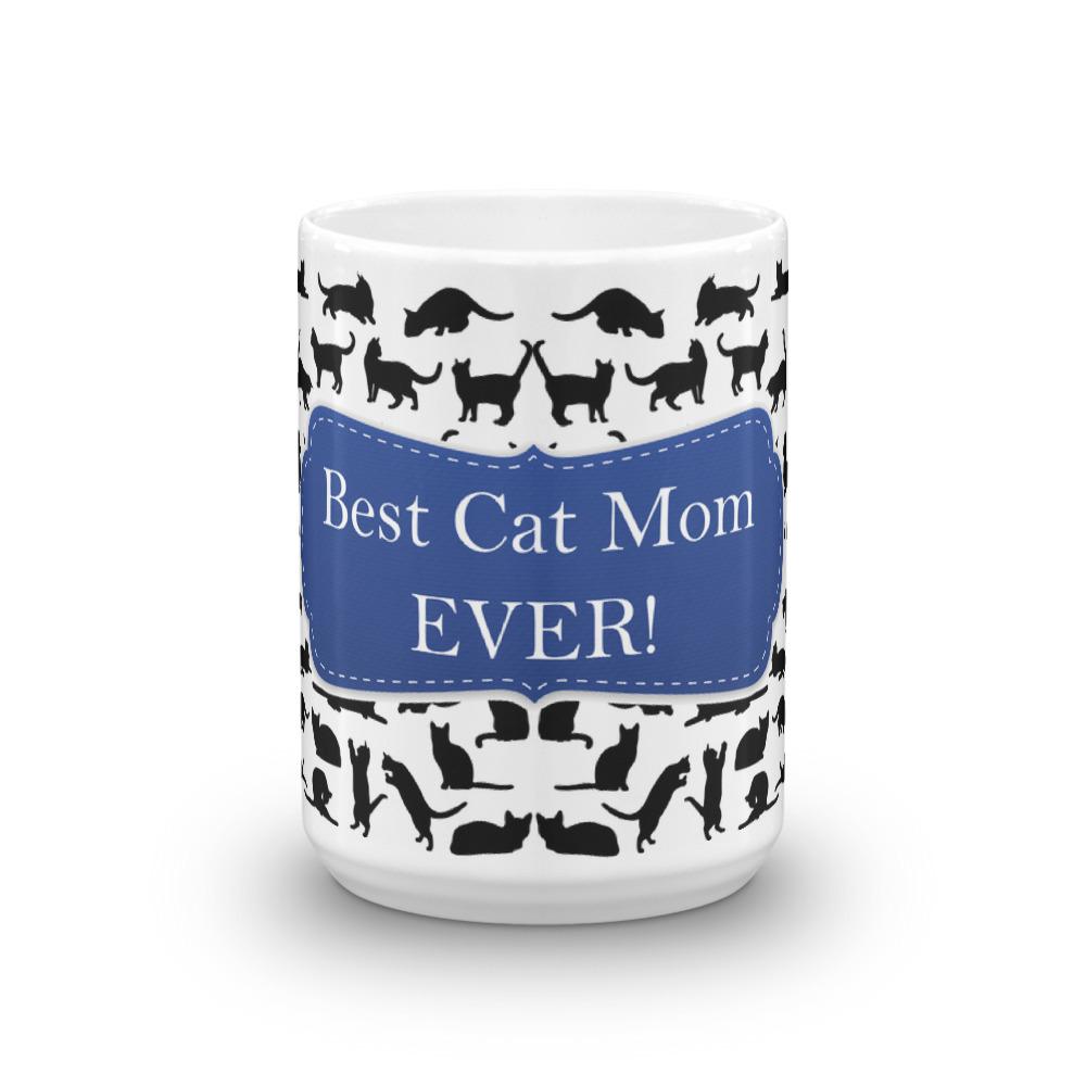 Cat Mom Blue Coffee Mug