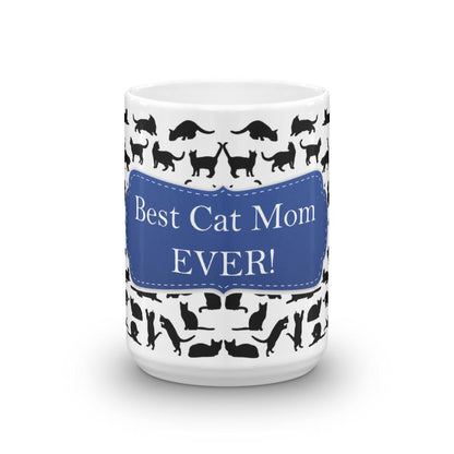 Cat Mom Blue Coffee Mug