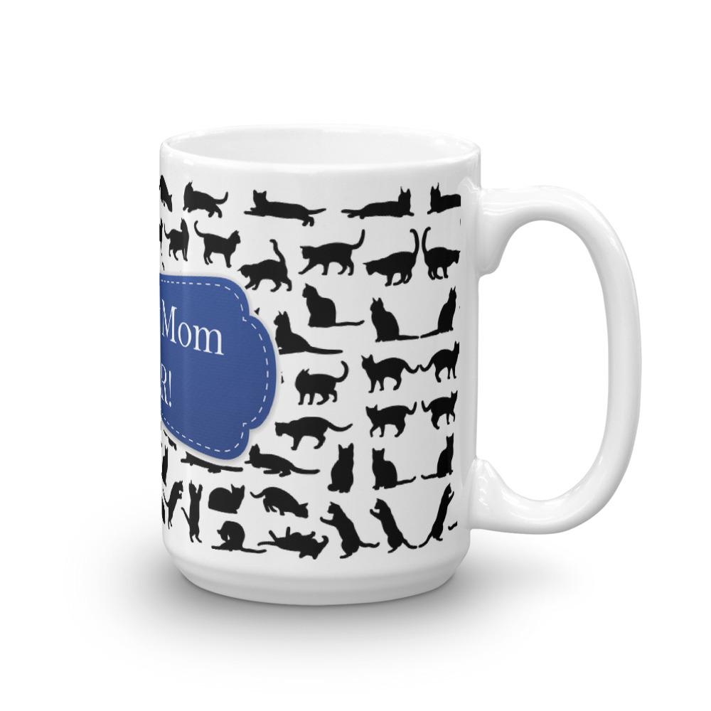 Cat Mom Blue Coffee Mug
