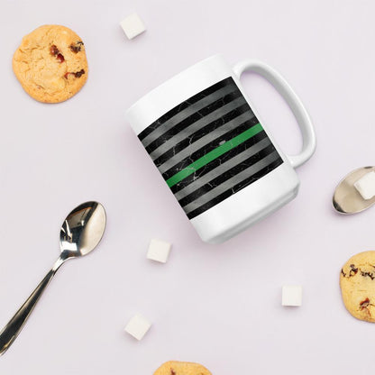 Green Line Crackle Coffee Mug