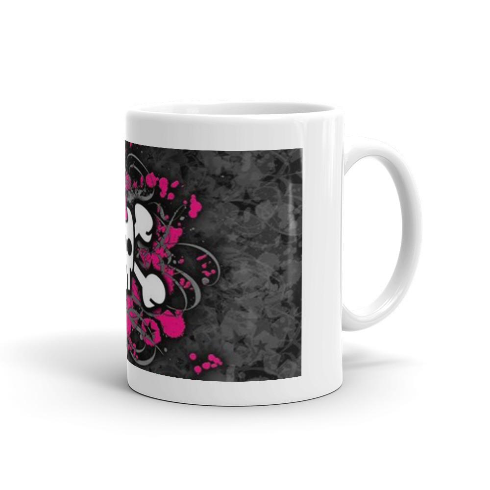 Skull n Bones Pink Bow Mug - Let's Print Big