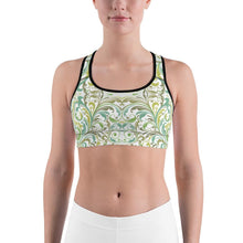Green Pattern Sports Bra