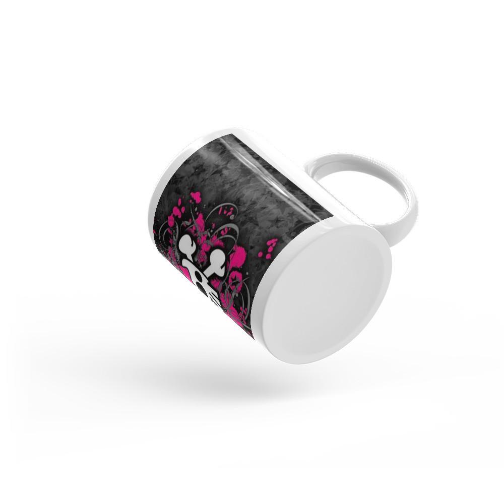 Skull n Bones Pink Bow Mug - Let's Print Big