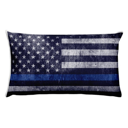 Distressed Thin Blue Line Lives Matter Premium Pillow